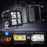 Nilight 3.2 Inch 20W 2510LM Square Spot DRL Led Pods (Pair) | 16AWG DT Wire, view 5