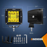 Nilight 3 Inch 42W Amber Cube Spot Flood LED Pods (Pair) | 12FT Wire 3Pin Switch, view 2