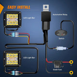 Nilight 3 Inch 42W Amber White Cube Spot Flood LED Pods (Pair) | 16AWG DT Wire, view 6