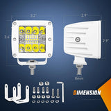 Nilight 3 Inch 42W Spot Flood Combo White Case Led Work Lights (Pair), view 2