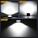 Nilight 3 Inch 42W Spot Flood Square LED Pods (Pair) | 16AWG Wire 3Pin Switch, view 4