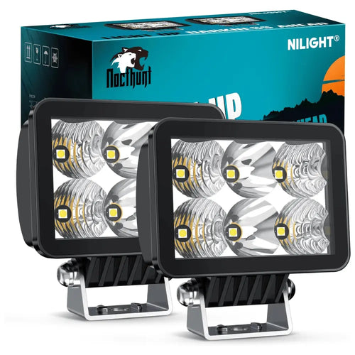 Nilight 3.3 Inch 6LED Spot Flood Built-in EMC LED Pod Lights (Pair)