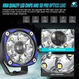 Nilight 3 Inch 9LED Round Spot Night Vision Auxiliary Ditch LED Light Pods (Pair) | 18AWG Wire 5Pin Switch, view 3