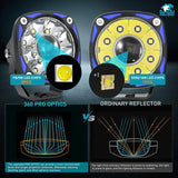 Nilight 3 Inch 9LED Round Spot Night Vision Auxiliary Ditch LED Light Pods (Pair) | 18AWG Wire 5Pin Switch, view 5