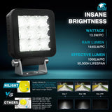 Nilight 3 Inch 9LED Square Flood Built-in EMC LED Pod Lights (Pair), view 3