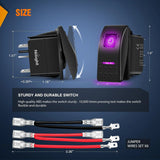 Nilight 3Pcs 5Pin SPST On/Off Rocker Switch Purple, view 2
