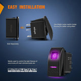 Nilight 3Pcs 5Pin SPST On/Off Rocker Switch Purple, view 3