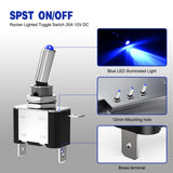 Nilight 3PCS Blue LED Toggle Switches 12V 20A 3 Pin 2 Position ON Off SPST Heavy Duty Rocker Switch for Auto Car Marine RV Vehicles Truck Boat Dash, view 3