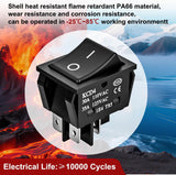 Nilight 3PCS DPST Rocker Switches 12V 30A/110V 35A/125VAC 4 Pin 2 Position Switch ON Off Toggle Switch KCD4 for Car Automotive Truck Boat Marine Off-Road Vehicle, view 4