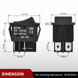 Nilight 3PCS DPST Rocker Switches 12V 30A/110V 35A/125VAC 4 Pin 2 Position Switch ON Off Toggle Switch KCD4 for Car Automotive Truck Boat Marine Off-Road Vehicle, view 6