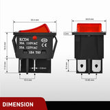 Nilight 3PCS DPST Rocker Switches 12V 30A/110V 35A/125VAC Red Lighted 4 Pin 2 Position ON Off Toggle Switch KCD4 for Car Automotive Truck Boat Marine Off-Road Vehicle, view 5
