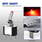 Nilight 3PCS Red LED Toggle Switches 12V 20A 3 Pin 2 Position ON Off SPST Heavy Duty Rocker Switch for Auto Car Marine RV Vehicles Truck Boat Dash, view 3