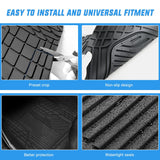 Nilight 3Pcs Rubber Cargo Mats Universal Trim to fit Most Vehicles (25% OFF Final Checkout), view 4