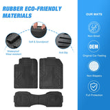 Nilight 3Pcs Rubber Cargo Mats Universal Trim to fit Most Vehicles, view 3