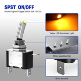 Nilight 3PCS Yellow LED Toggle Switches 12V 20A 3 Pin 2 Position ON Off SPST Heavy Duty Rocker Switch for Auto Car Marine RV Vehicles Truck Boat Dash, view 3