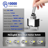 Nilight 3PCS Yellow LED Toggle Switches 12V 20A 3 Pin 2 Position ON Off SPST Heavy Duty Rocker Switch for Auto Car Marine RV Vehicles Truck Boat Dash, view 6