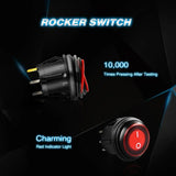 Nilight 2Pcs 12V 3Pin On Off Rocker Switch, view 3