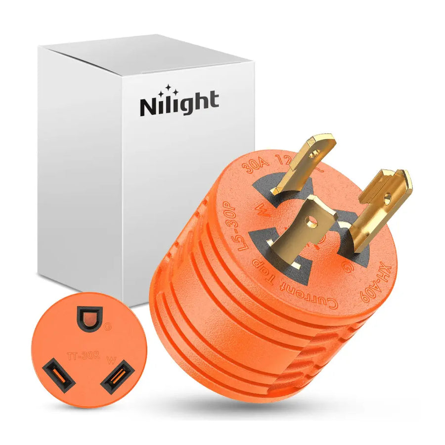 Nilight 3 Prong 30Amp Male Twist Lock to 30Amp Female RV Power Adapter