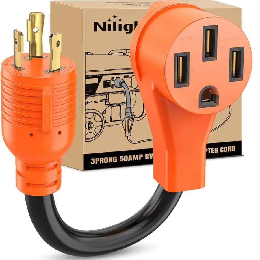 Nilight 3Prong 30AMP to 50AMP RV Generator Adapter Cord