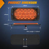 Nilight 4.4 Inch Aluminum Housing Tail Light 2 PCS 16 LED Amber Left Right Turn Signals Marker Lights Surface Mount IP67 Waterproof for 10-30V RV Camper Trailer Truck Bus Boat, view 2