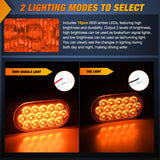 Nilight 4.4 Inch Aluminum Housing Tail Light 2 PCS 16 LED Amber Left Right Turn Signals Marker Lights Surface Mount IP67 Waterproof for 10-30V RV Camper Trailer Truck Bus Boat, view 3