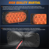 Nilight 4.4 Inch Aluminum Housing Tail Light 2 PCS 16 LED Amber Left Right Turn Signals Marker Lights Surface Mount IP67 Waterproof for 10-30V RV Camper Trailer Truck Bus Boat, view 5
