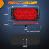 Nilight 4.4 Inch Aluminum Housing Tail Light 2 PCS 16 LED Red Running Brake Turn Signals Marker Lights Surface Mount IP67 Waterproof for 10-30V RV Camper Trailer Truck Bus Boat, view 2
