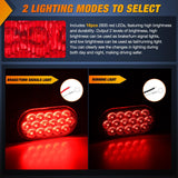 Nilight 4.4 Inch Aluminum Housing Tail Light 2 PCS 16 LED Red Running Brake Turn Signals Marker Lights Surface Mount IP67 Waterproof for 10-30V RV Camper Trailer Truck Bus Boat, view 3