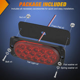 Nilight 4.4 Inch Aluminum Housing Tail Light 2 PCS 16 LED Red Running Brake Turn Signals Marker Lights Surface Mount IP67 Waterproof for 10-30V RV Camper Trailer Truck Bus Boat, view 5