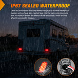 Nilight 4.4 Inch Aluminum Housing Tail Light 2 PCS 16 LED Red Running Brake Turn Signals Marker Lights Surface Mount IP67 Waterproof for 10-30V RV Camper Trailer Truck Bus Boat, view 6