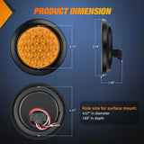 Nilight 4 Inch Amber Round 24Leds Tail Light Flush Mount Grommets (Pair), view 2