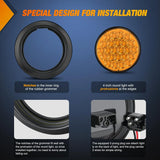 Nilight 4 Inch Amber Round 24Leds Tail Light Flush Mount Grommets (Pair), view 6