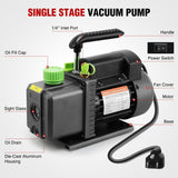Nilight 4 CFM Vacuum Pump HVAC, 1/3 HP 110V Single Stage AC Vacuum Pumps Kit for R22 R404a R134a R410a, 5 Pa Ultimate Vacuum for Auto Air Conditioning Servicing Refrigerant Recharging, Oil Included, view 3