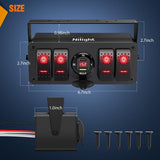 Nilight 4 Gang Rocker Switch Box 12V SPST ON Off Toggle Switches PD Type C and QC 3.0 USB Charger Voltmeter LED Light Waterproof Aluminum Mount Bracket Panel DIY Stickers for Boat Car RV Truck, view 2