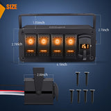 Nilight 4 Gang Rocker Switch Box 12V SPST ON Off Toggle Switches PD Type C and QC 3.0 USB Sockcet Voltmeter LED Light Waterproof Aluminum Mount Bracket Panel DIY Stickers for Boat Car RV Truck, view 2