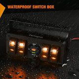 Nilight 4 Gang Rocker Switch Box 12V SPST ON Off Toggle Switches PD Type C and QC 3.0 USB Sockcet Voltmeter LED Light Waterproof Aluminum Mount Bracket Panel DIY Stickers for Boat Car RV Truck, view 5