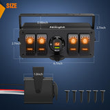 Nilight 4 Gang Rocker Switch Box 12V SPST ON Off Toggle Switches PD Type C and QC 3.0 USB Sockcet Voltmeter LED Light Waterproof Aluminum Mount Bracket Panel DIY Stickers for Boat Car RV Truck, view 6