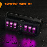 Nilight 4 Gang Rocker Switch Box 12V SPST ON Off Toggle Switches PD Type C and QC 3.0 USB Sockcet Voltmeter Purple LED Light Waterproof Aluminum Mount Bracket Panel DIY Stickers for Boat Car RV Truck, view 6