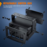 Nilight 4 Gang Rocker Switch Box 4 Holes Panel Detachable Installation Housing Waterproof Aluminum Rotatable Mount Bracket 12V 24V DIY Toggle Switches Voltmeter USB Socket for Boats Cars RVs Trucks, view 3