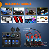 Nilight 4 Gang Rocker Switch Panel Waterproof Pre-Wired Aluminum Power Control Marine Panels with PD Type C and USB Cigarette Lighter Socket Voltmeter 12V 24V ON Off Switches for Car Trucks Boats RVs, view 3