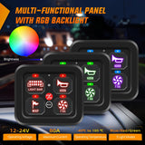 Nilight 4 Gang Switch Panel 12V 24V Universal Circuit Control Relay System with RGB Backlight Fuse Wiring Harness Automatic Dimmable ON Off LED Pod for Car Pickup Truck Camper SUV, view 2