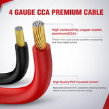 Nilight 4 Gauge 20 FT Heavy Duty Jumper Cable, view 2