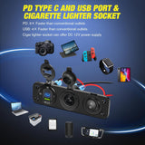 Nilight 4 in 1 Charger Socket Panel PD Type C and QC 3.0 USB with LED Voltmeter Display and Cigarette Lighter Power Cutoff Switch for Cars Trucks UTV ATV, view 4