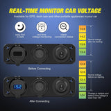 Nilight 4 in 1 Charger Socket Panel PD Type C and QC 3.0 USB with LED Voltmeter Display and Cigarette Lighter Power Cutoff Switch for Cars Trucks UTV ATV, view 5