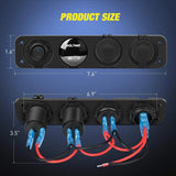 Nilight 4 in 1 ON/OFF Blue Charger Socket Panel w/ Dual USB Voltmeter Cigarette, view 6