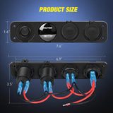 Nilight 4 in 1 ON/OFF Blue Charger Socket Panel w/ PD Type C QC 3.0 USB Voltmeter Cigarette, view 2