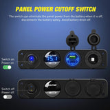 Nilight 4 in 1 ON/OFF Blue Charger Socket Panel w/ PD Type C QC 3.0 USB Voltmeter Cigarette, view 4
