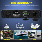 Nilight 4 in 1 ON/OFF Blue Charger Socket Panel w/ PD Type C QC 3.0 USB Voltmeter Cigarette, view 6