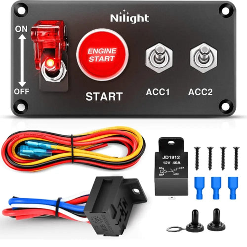 Nilight 4 in 1 Racing Car Ignition Rocker Switch Panel
