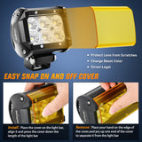 Nilight 4 Inch 18W 1260LM Flood Led Pods with Amber/Black Covers (Pair), view 2